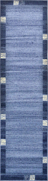 Rug Unique Loom Del Mar Navy Blue Runner 2' 7 x 10' 0