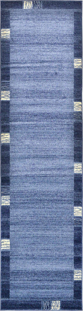 Rug Unique Loom Del Mar Navy Blue Runner 2' 7 x 10' 0