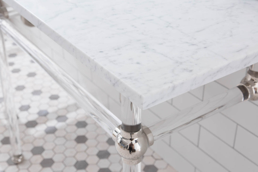Empire 72" Wide Double Wash Stand, P-Trap, Countertop With Basin, Faucet