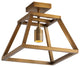 VidaLite Shura Cage, 1 Light Flush Mount, Brushed Brass