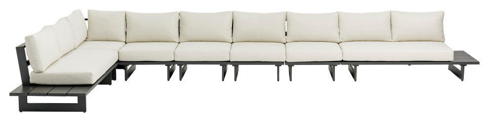Maldives Cream Water Resistant Fabric Outdoor Patio Modular Sectional