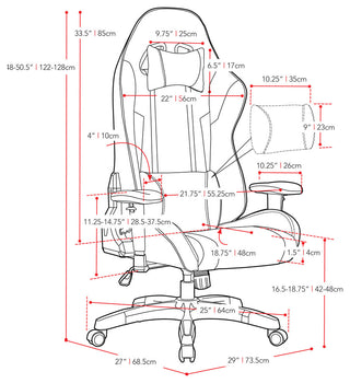 Black and White High Back Ergonomic Gaming Chair