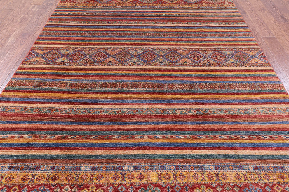 Super Kazak Khorjin Hand Knotted Rug 6' 9" X 9' 11" Q7532