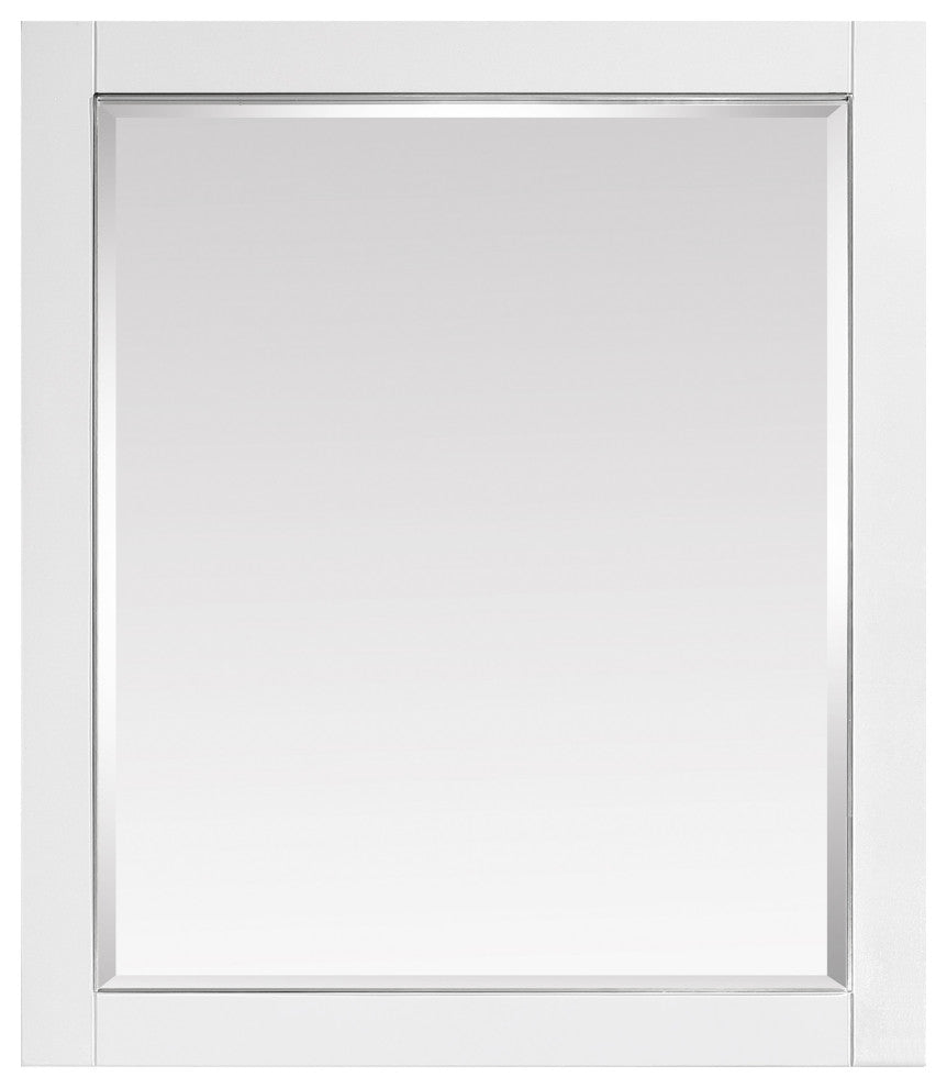 Avanity 28" Mirror For Allie/Austen, White With Brushed Silver Trim