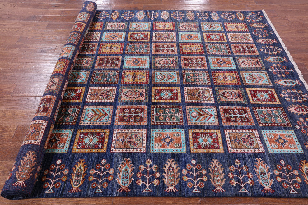 Persian Garden Design Hand-Knotted Wool Rug 6' 6" X 9' 9" - Q12917