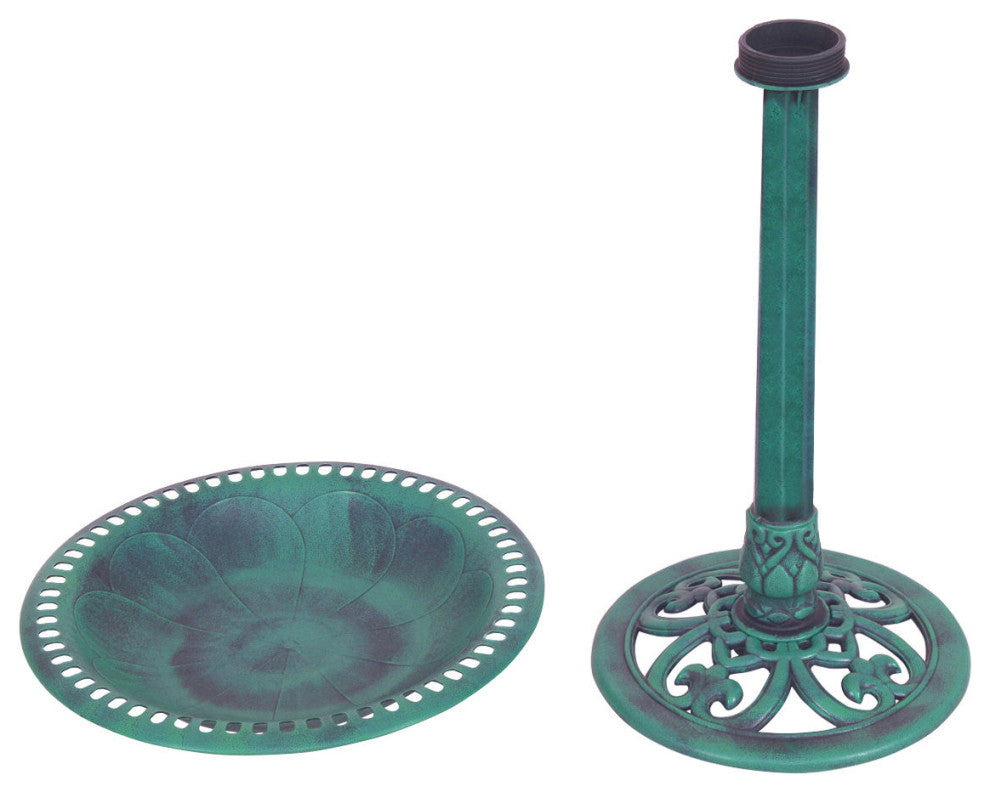 Costway Green Pedestal Bird Bath Feeder Freestanding Outdoor Garden Yard Decor