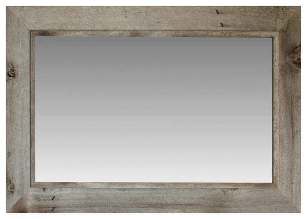 Rustic Mirror, Western Rustic Style With Raised Inside Edge, 30"x40"