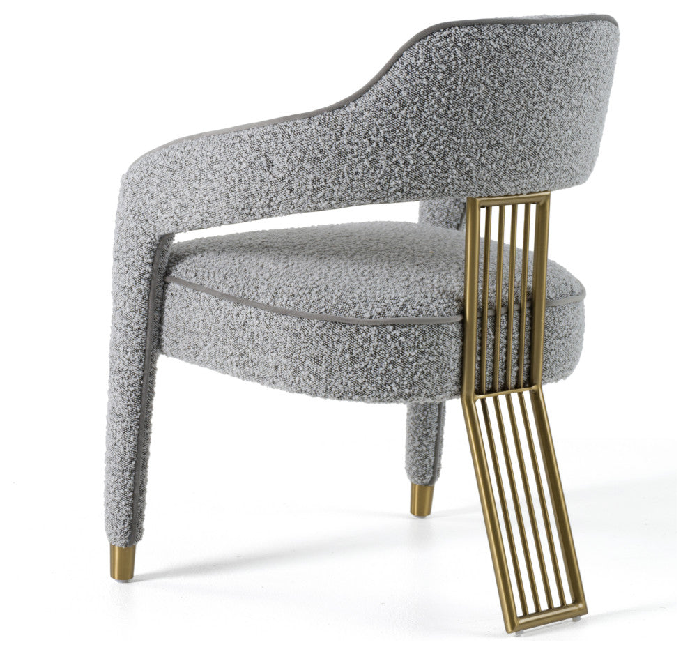 Modrest Kasem Modern Grey Fabric, Gold Dining Chair