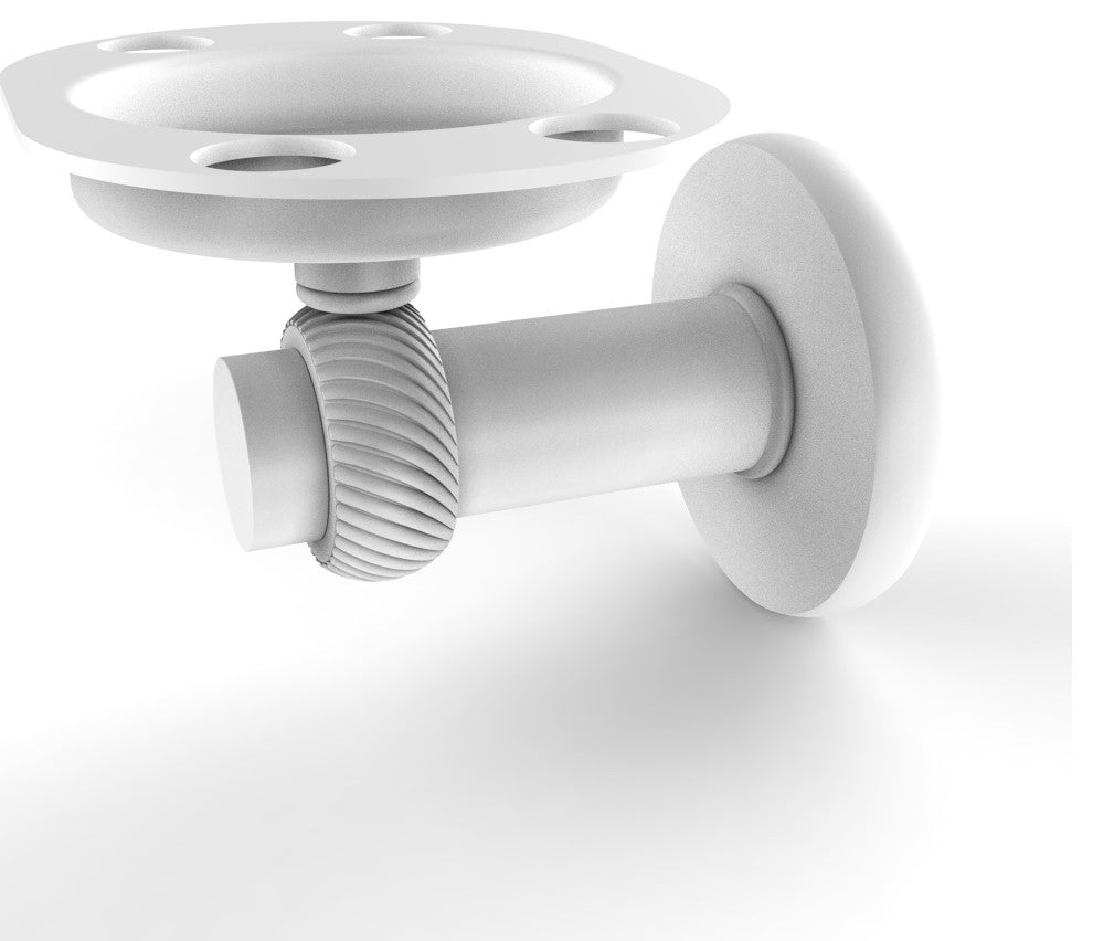 Mercury Tumbler and Toothbrush Holder with Twisted Accents, Matte White