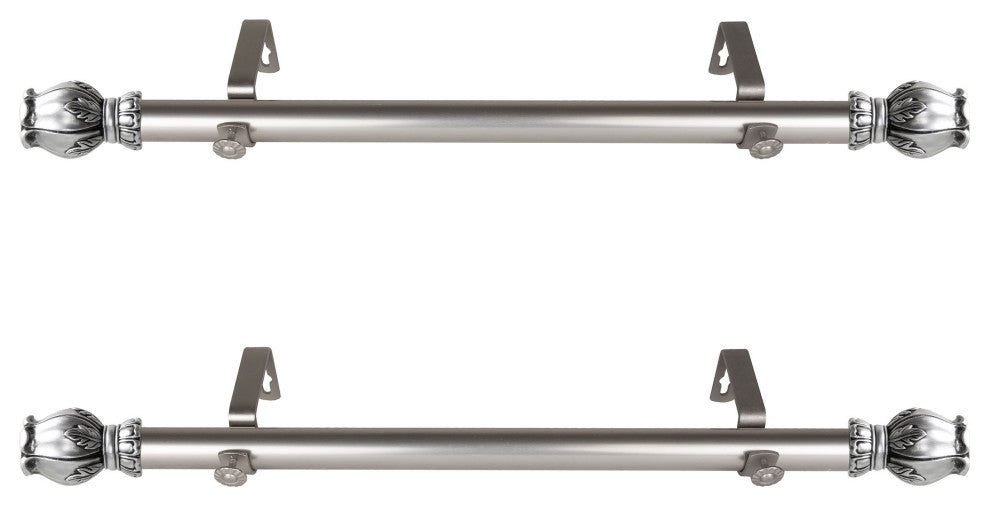 Nichole Side Curtain Rods 12-20", Satin Nickel