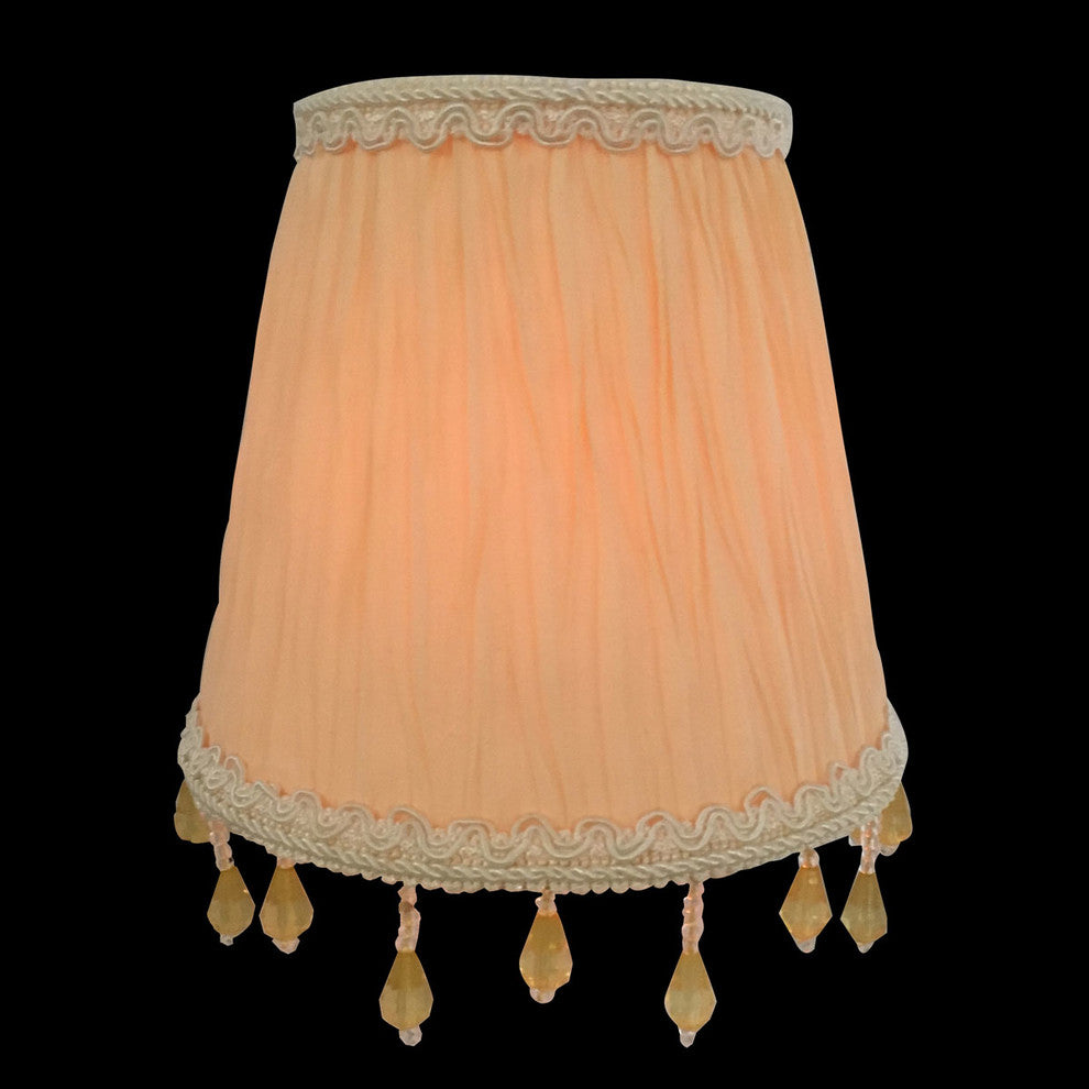 5" Ruche Pleated Empire, Eggshell, Clip-On Chandelier Shade, Set of 6