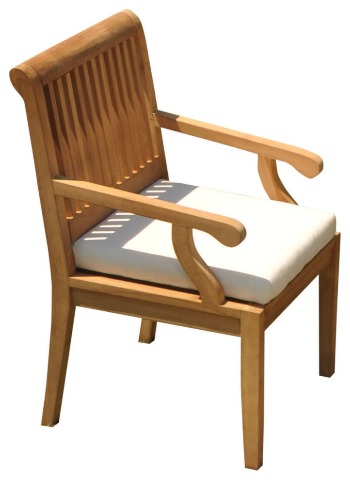 9-Piece Outdoor Patio Teak Dining Set: 83" Rectangle Table, 8 Sack Arm Chairs