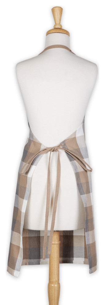 Stone Tri Color Check Chef Apron