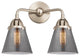 Small Cone Bath Vanity Light, Brushed Satin Nickel, Plated Smoke, Plated Smoke