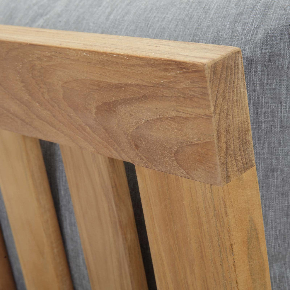Natural Gray Marina Outdoor Patio Teak Left-Facing Sofa
