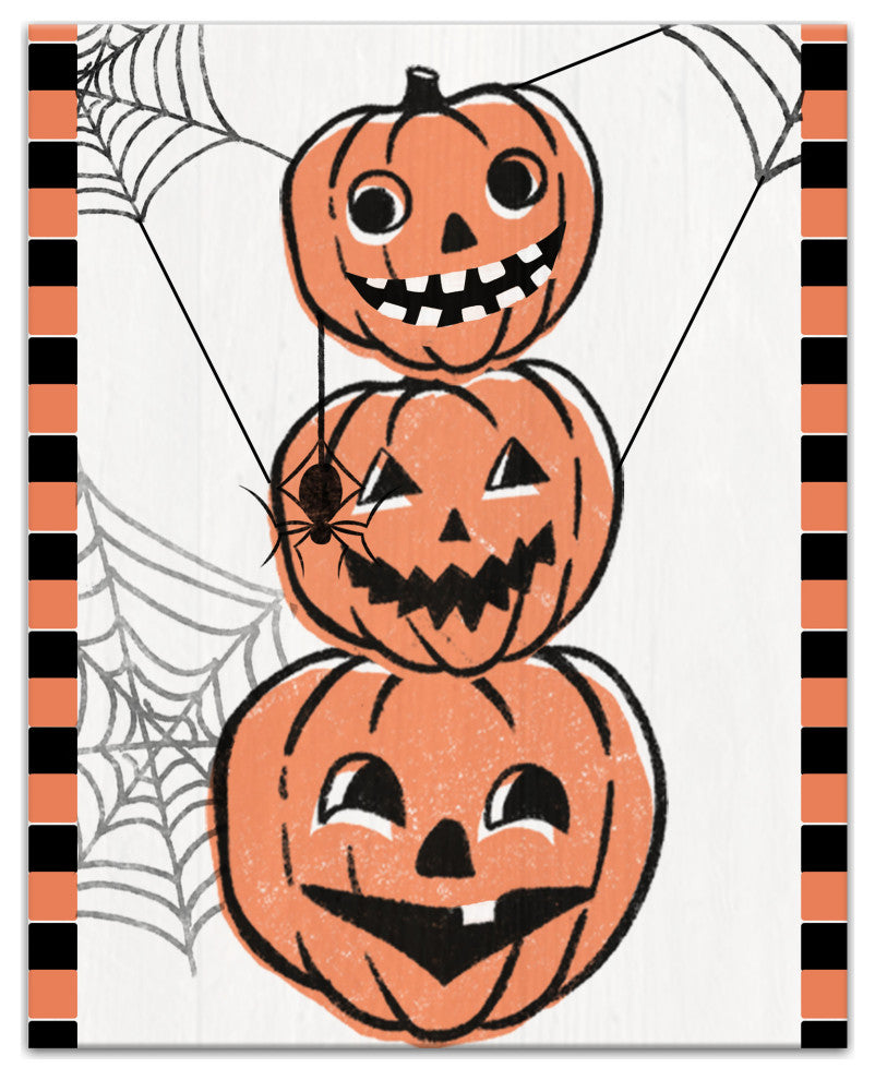 Jackolantern Stack 16x20 Canvas Wall Art