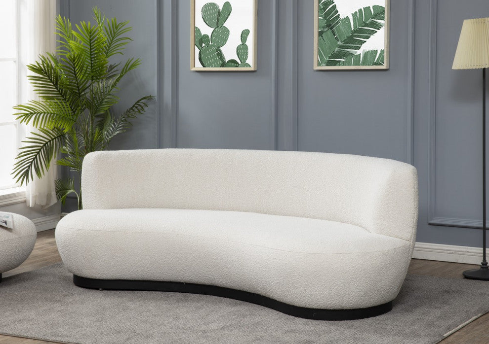 Safavieh Couture Stevie Boucle Curved Back Sofa, Ivory