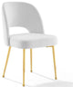 Modway Rouse 19.5" Velvet and Stainless Steel Dining Room Side Chair in White