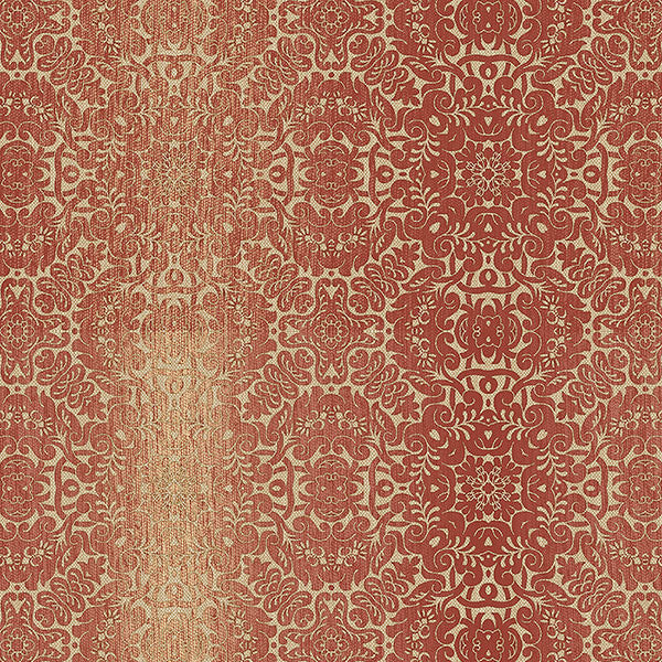 Modern Tribal Texture Wallpaper, Brown and Metallic Gold, Sample
