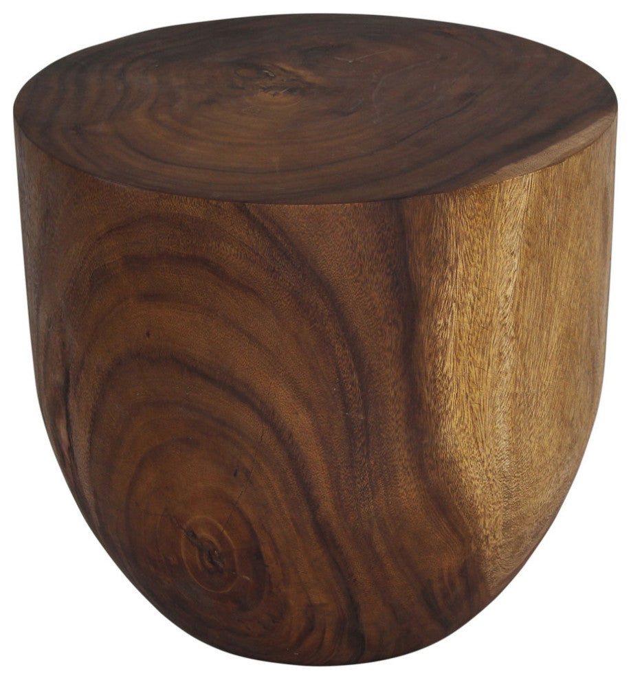 Haussmann Wood Oval Drum Table 20 in Diameter x 18 in High Walnut Oil