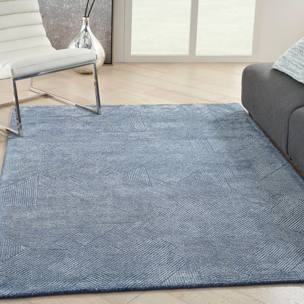 Michael Amini Ma30 Star 4' x 6' Blue Modern Indoor Area Rug