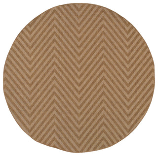 Oriental Weavers Karavia Tan/Light Tan Geometric Indoor/Outdoor Rug 7'10" RND