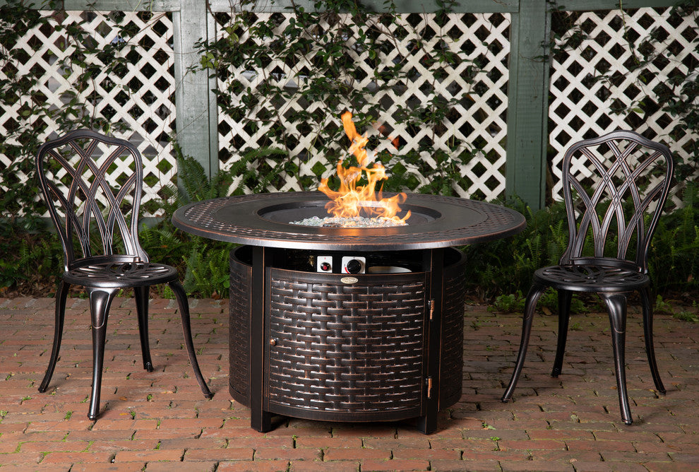 Bellante Woven Cast Aluminum LPG Fire Pit