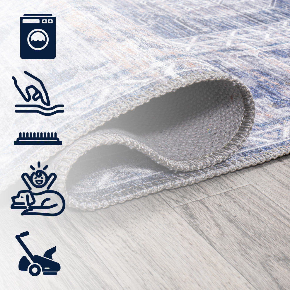 Alanya Ornate Medallion Machine-Washable Area Rug