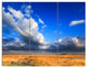 Clouded Blue Sky over Prairie, Landscape Triptych Canvas Print, 36x28, 3 Panels