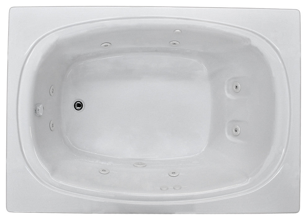 Caravaggio 48 x 72 Rectangular Whirlpool Jetted Drop-In Bathtub with Left Drain
