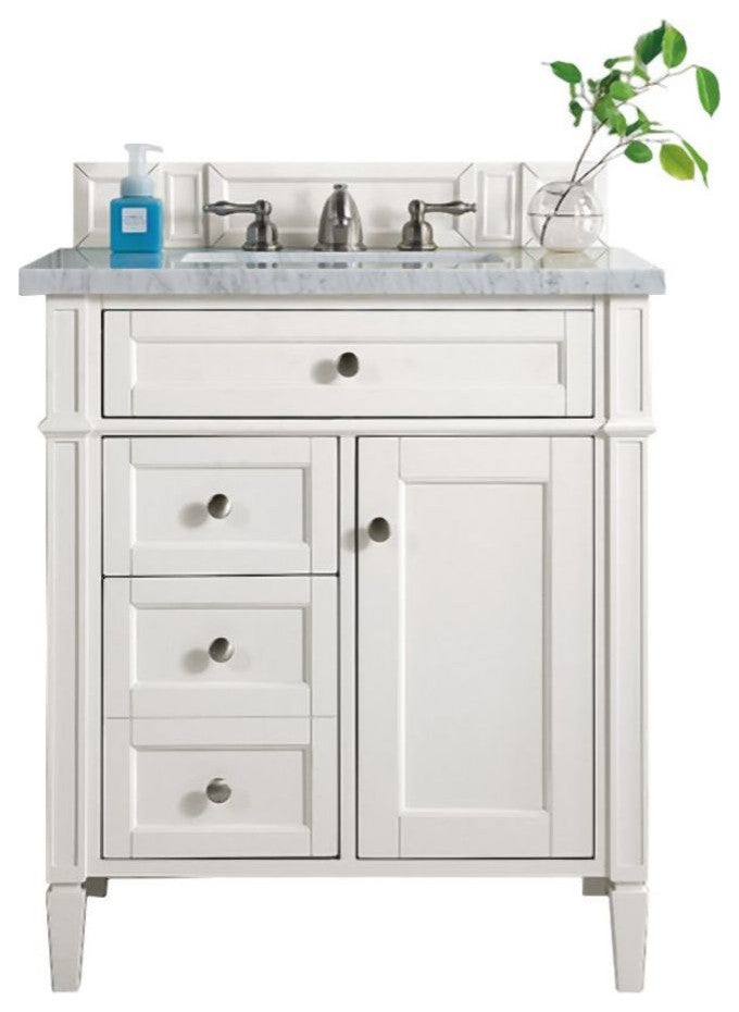 James Martin Vanities 655-V30-3CAR Brittany 30" Single Basin - Bright White