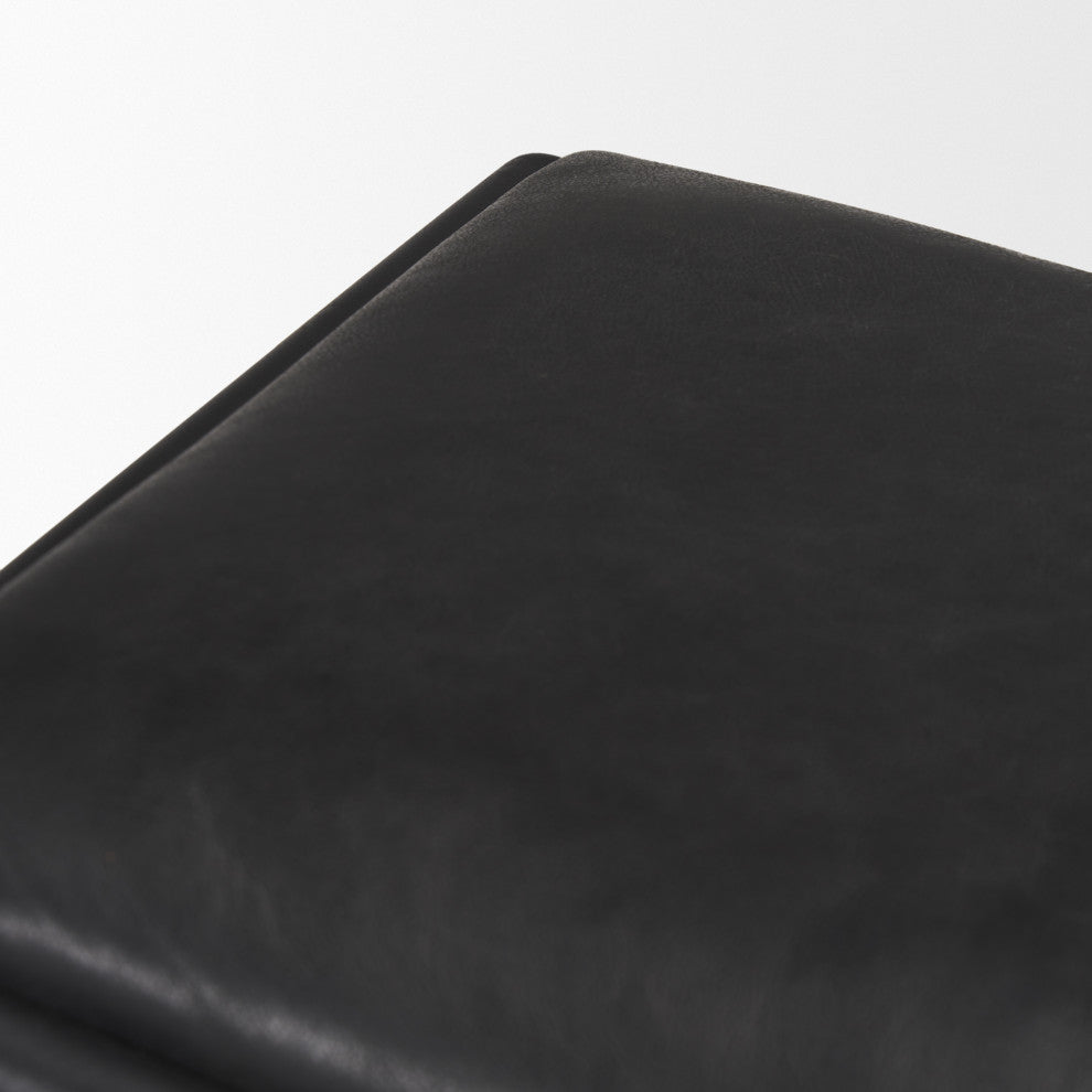 Taniel Black Leather With Black Metal Counter Stool