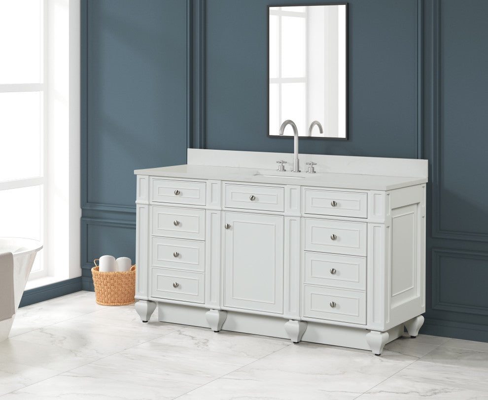 Winston 60" Single Vanity, White