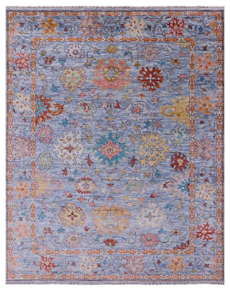Hand Knotted Turkish Oushak Wool Rug 8' 0" X 9' 10" - Q13480
