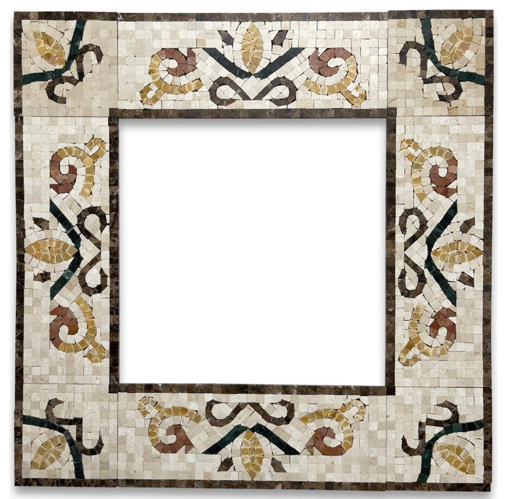 Bougainvillea Gold Marble 4.7x12 Mosaic Border Listello Tile Polished, 1 piece