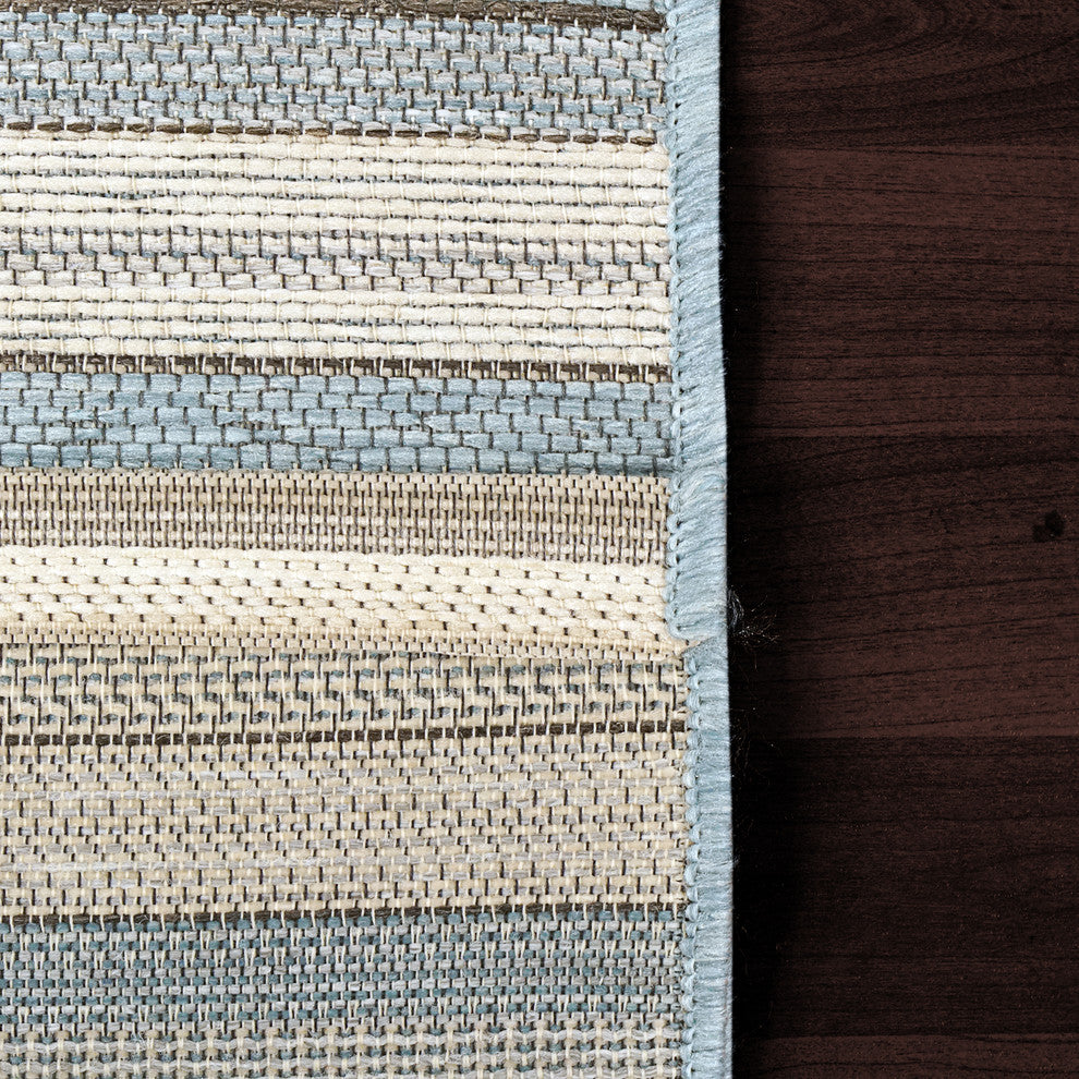 Newport Ivory And Blue Area Rug, 2'2"X7'7"