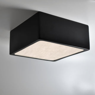 Short Square LED Flush, Carbon Matte Black