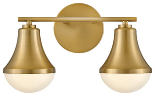 Lark Haddie 14.5" Modern Two-Light Bath Vanity, Lacquered Brass