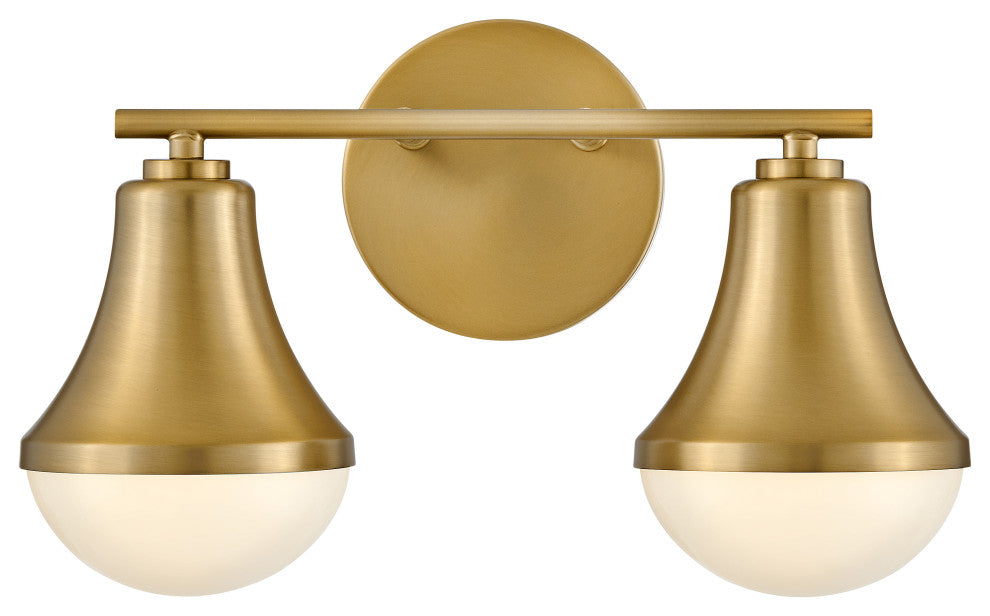 Lark Haddie 14.5" Modern Two-Light Bath Vanity, Lacquered Brass