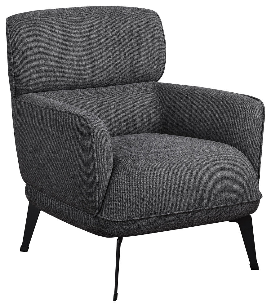 Andrea Upholstered Crecent Arm Accent Chair Grey
