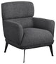 Andrea Upholstered Crecent Arm Accent Chair Grey