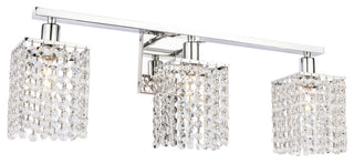 Chrome Finish And Clear Crystals 3-Light Wall Sconce