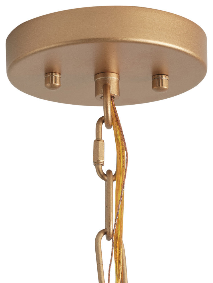Modern Gold 1-Light Pendant Light Fixture with White Metal Shade