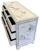 White Oriental Dresser With Hand Painted Mountain Scenery 48" W