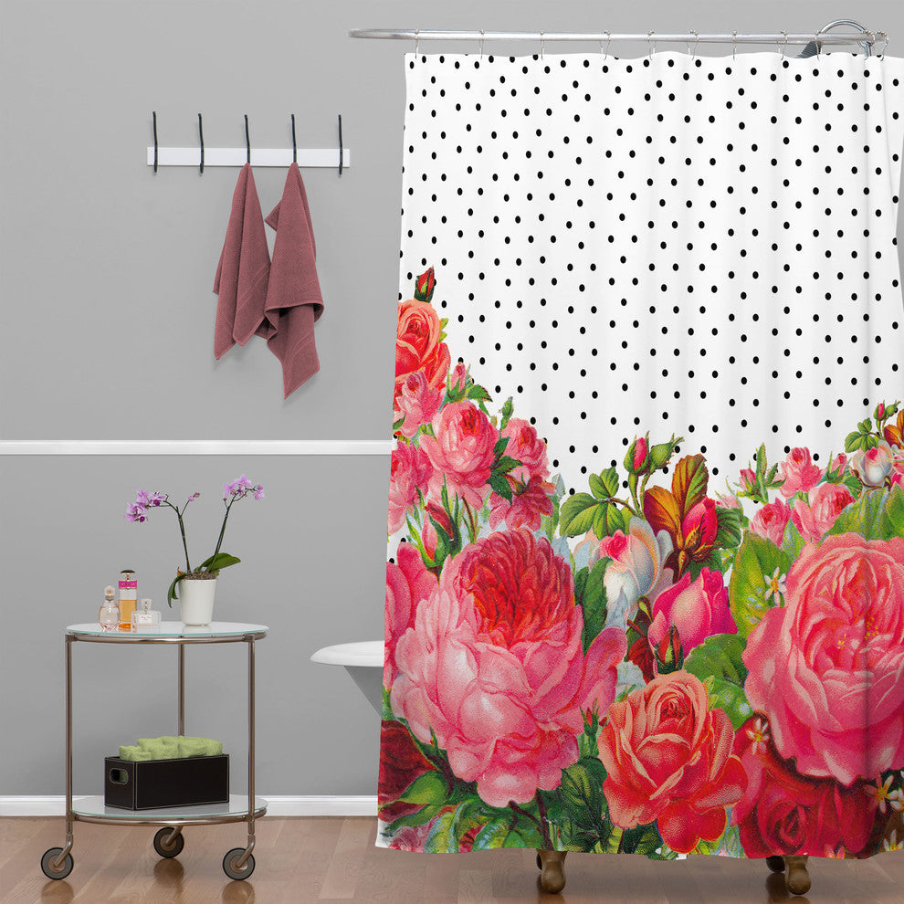 Deny Designs Allyson Johnson Bold Floral And Dots Shower Curtain