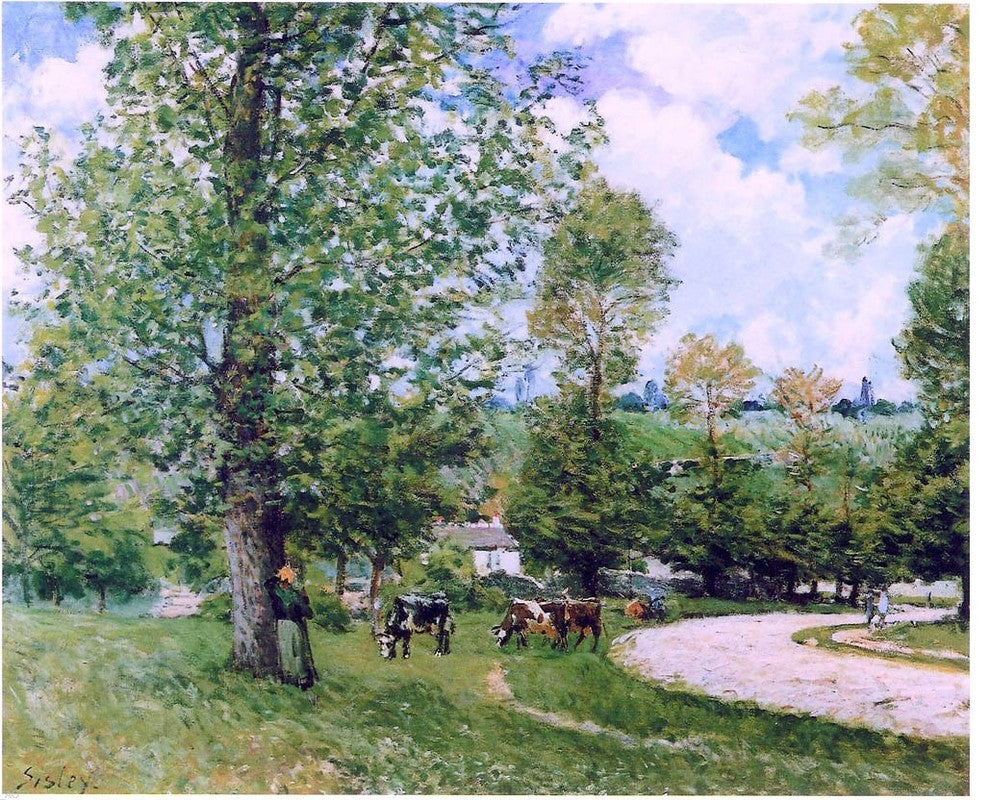Alfred Sisley Cow Pasture near Louveciennes, Gallery Wrapped Canvas, 20"x25"