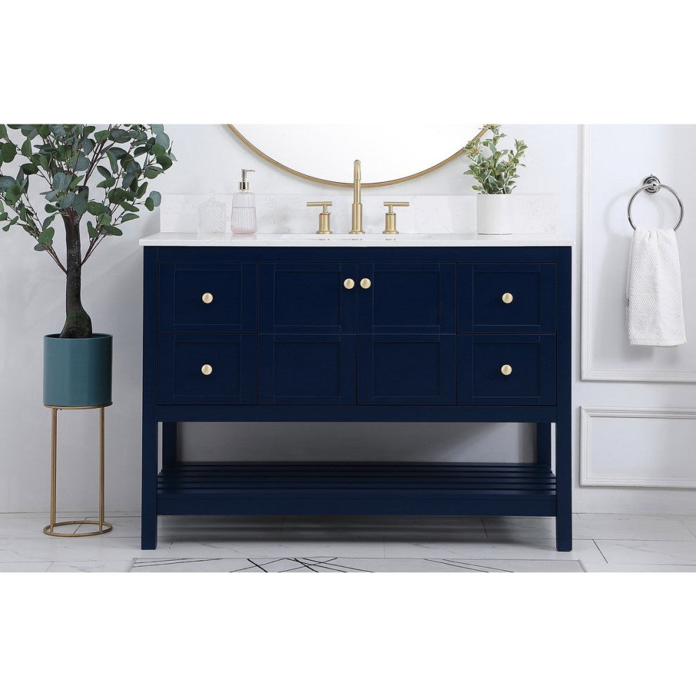 Elegant Decor Theo Bathroom Vanity Blue