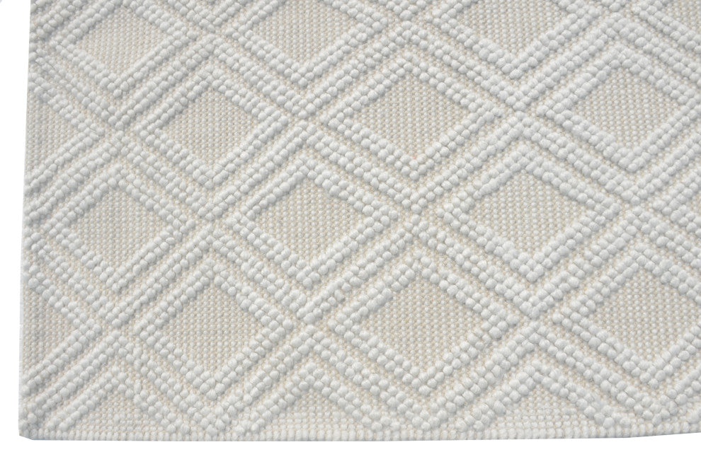 Chloe Diamond Area Rug, Ivory/Natural, 8' X 11'