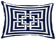 Greek New Key 14"x20" Abstract Decorative Outdoor Pillow, Navy
