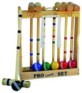 Maple Hardwood Croquet Set With Caddy, 6-Player, 28" Handle